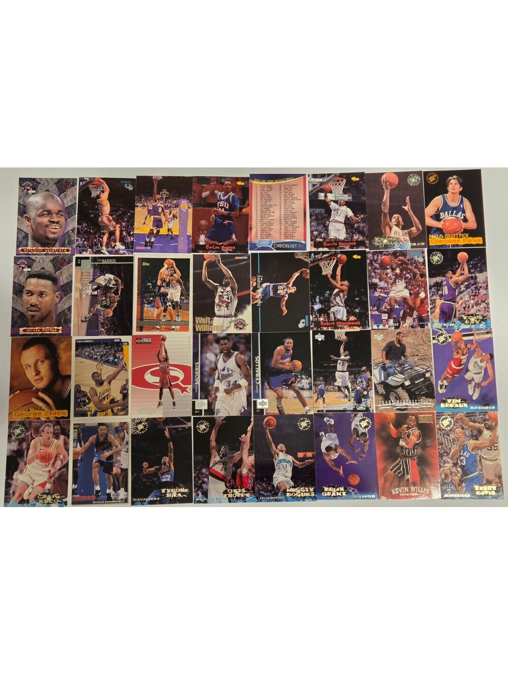 NBA Basketball 32 Card Lot - 1990s - Good Condition - No Card Sleeves